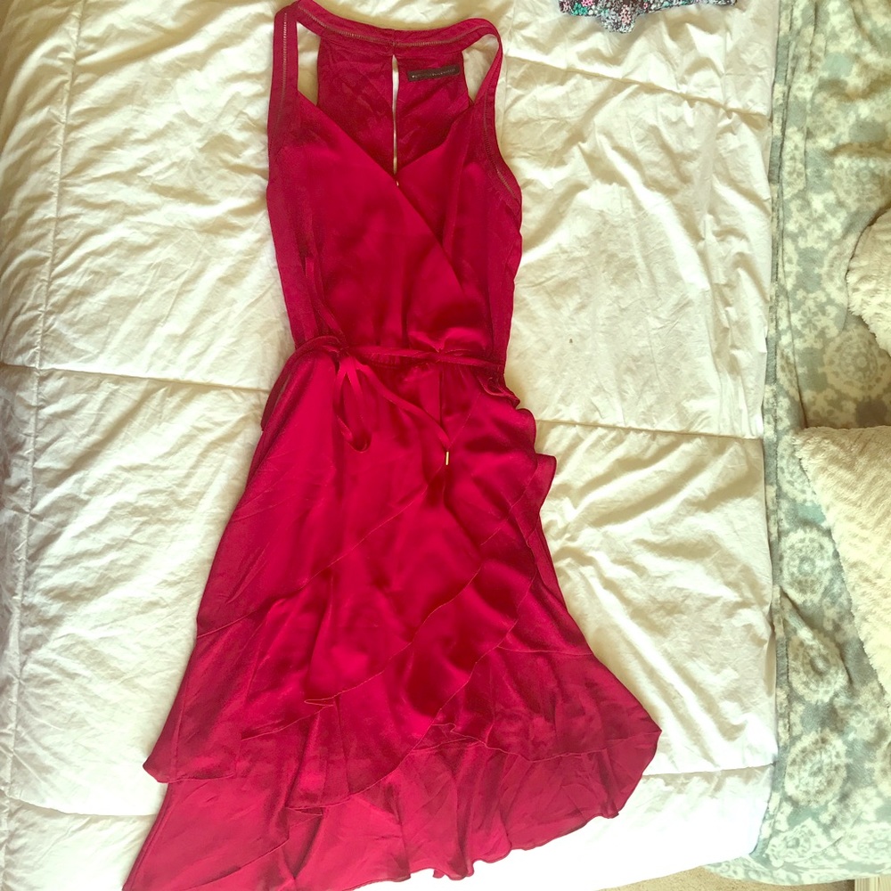 White House Black Market Maroon Midi Dress